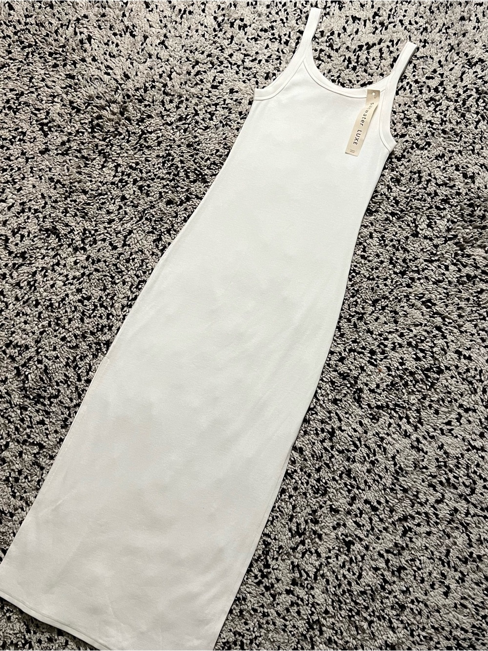 Saltwater Luxe Salt White Tank Midi Dress Side Slits Stretch Women’s Size Small - Picture 4 of 13